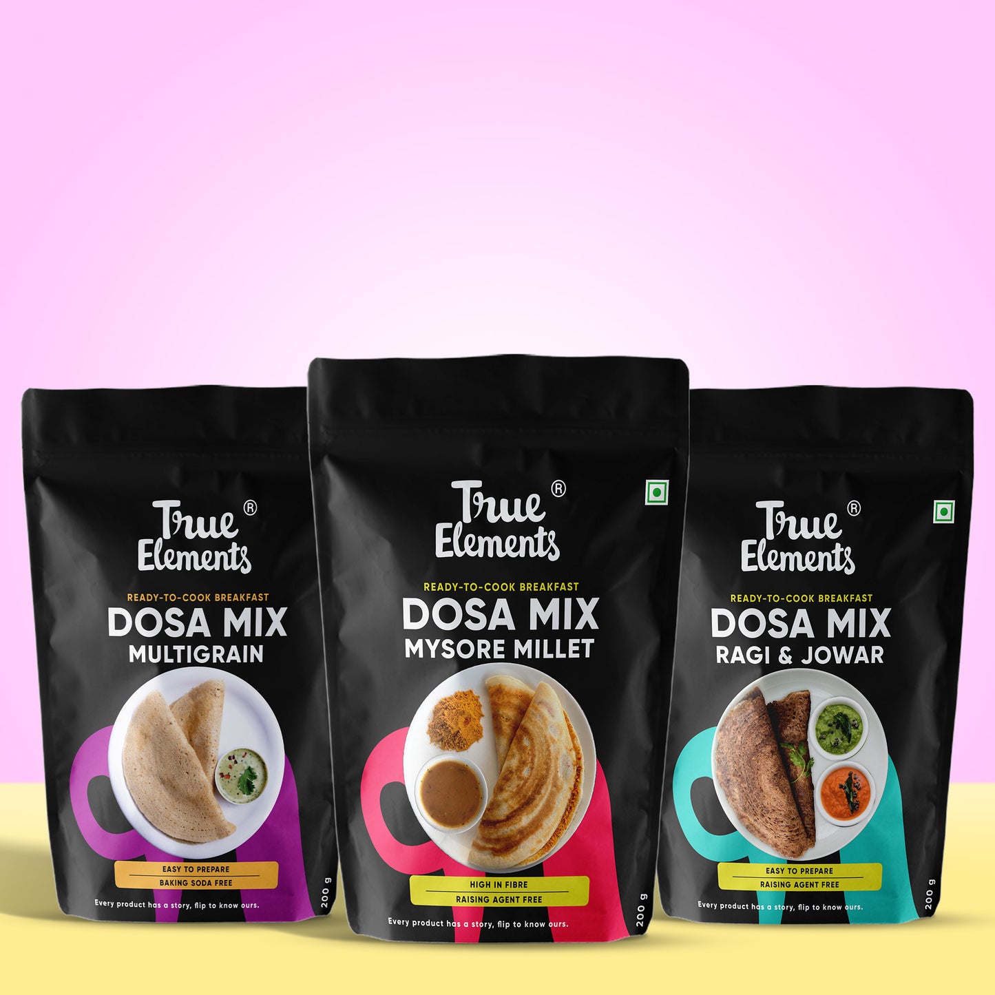 Nutritious Dosa Mix Combo  (Mysore Millet Dosa Mix 200gm, Ragi And Jowar Dosa Mix 200gm & Multigrain Dosa Mix 200gm)