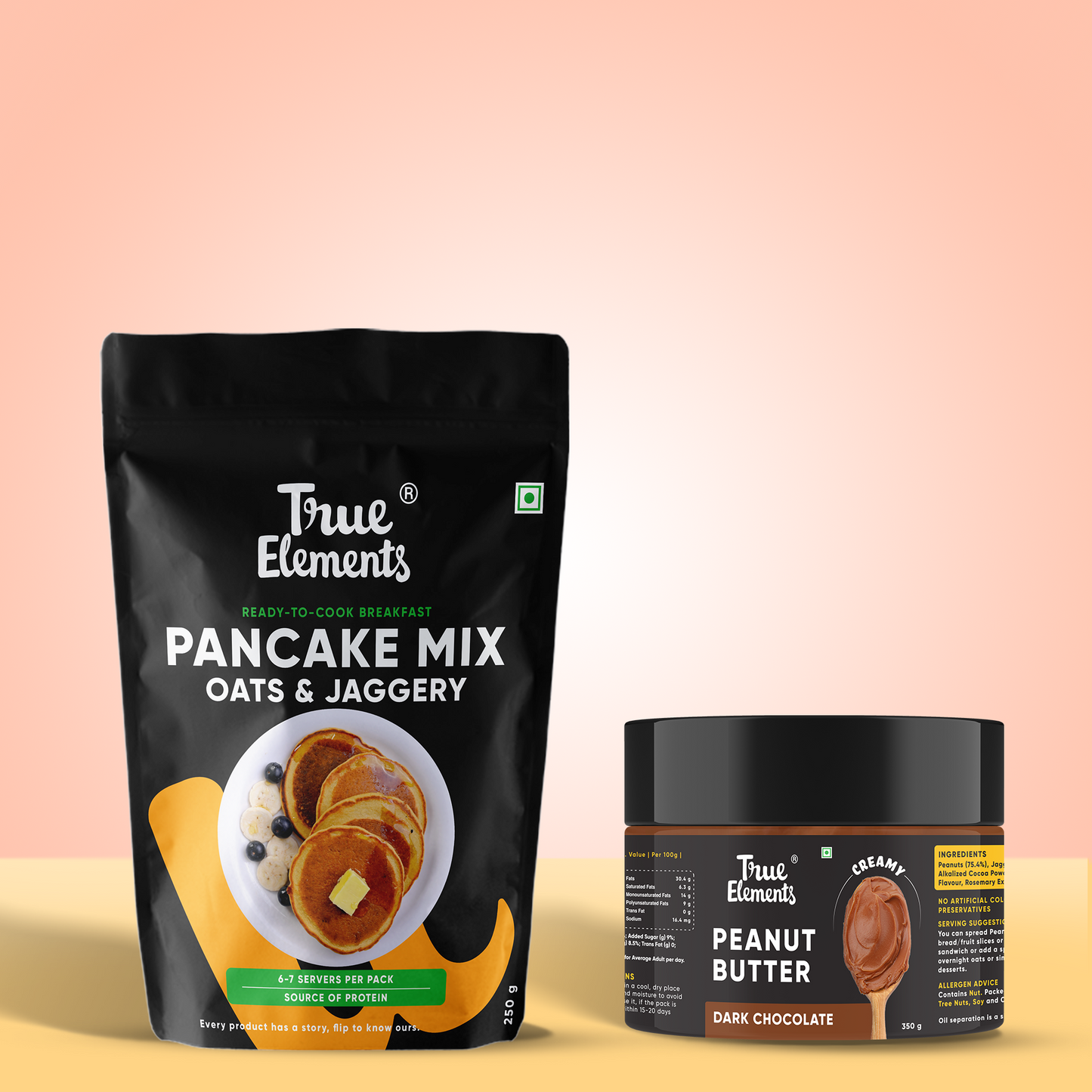 
                  
                    Peanut Butter Dark Chocolate and Pancake Mix Combo (Peanut Butter Dark Chocolate 350gm & Pancake Mix 250gm)
                  
                