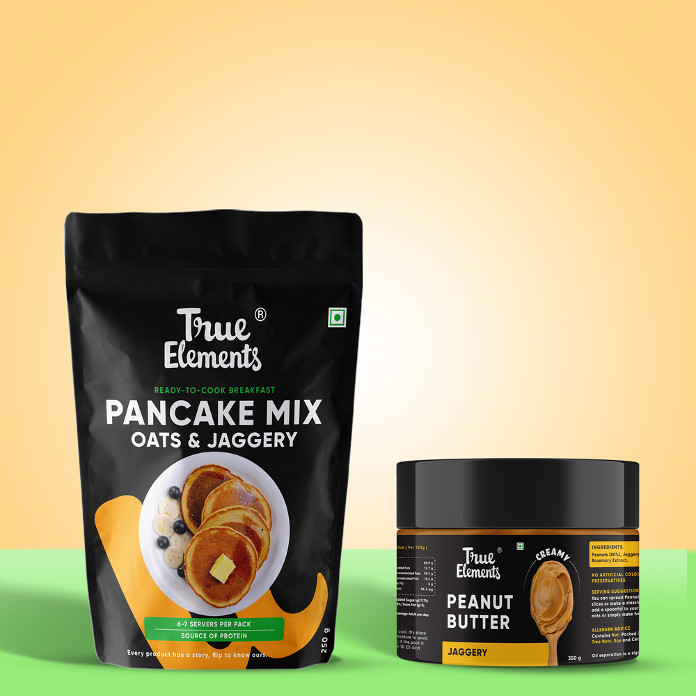 Peanut Butter Jaggery and Pancake Mix Combo (Peanut Butter Jaggery 350gm & Pancake Mix 250gm)