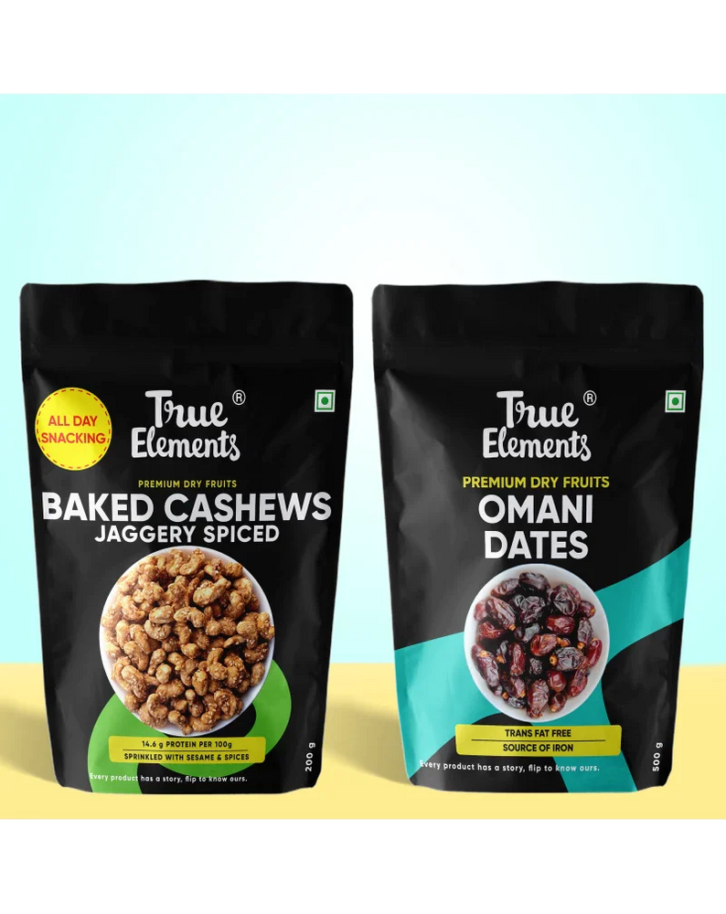 
                  
                    Baked Cashews (250gm) And Omani Dates (500gm) Combo - 750gm
                  
                