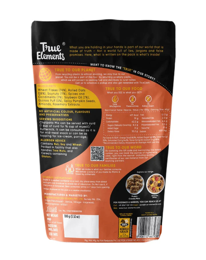 
                  
                    True Elements Chatpata Mix 300gm (100gm x Pack Of 3) Combo
                  
                
