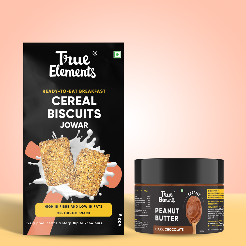 Cereal Biscuits and Dark Chocolate Peanut Butter (Cereal Biscuits Jowar 400gm & Peanut Butter Dark Chocolate 350gm)