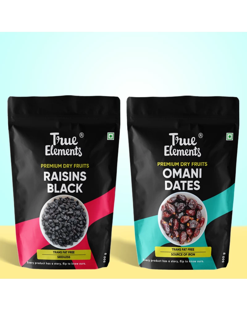 
                  
                    Black Raisins (500gm) And Omani Dates (500gm) Combo
                  
                